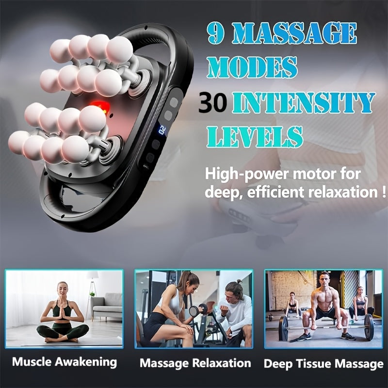 9 Massage Modes 30 Intensity Levels High Power Deep Tissue Massager Muscle Awakening Relaxation and Recovery Portable Muscle Gun for Fitness - Image 3