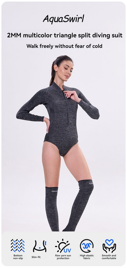 2MM jellyfish suit diving wet clothes jellyfish suit snorkeling swimsuit super elastic skin-friendly 2-piece jumpsuit+stockings - Image 3