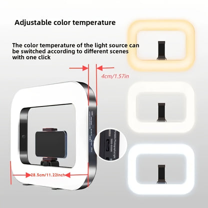 Smart Dual-Mode Fill Light｜One-Touch Color Temperature Switching + Stepless Dimming, Portable Ring Light with Soft Glow for Multi-Scenario Live Shooting - Image 2