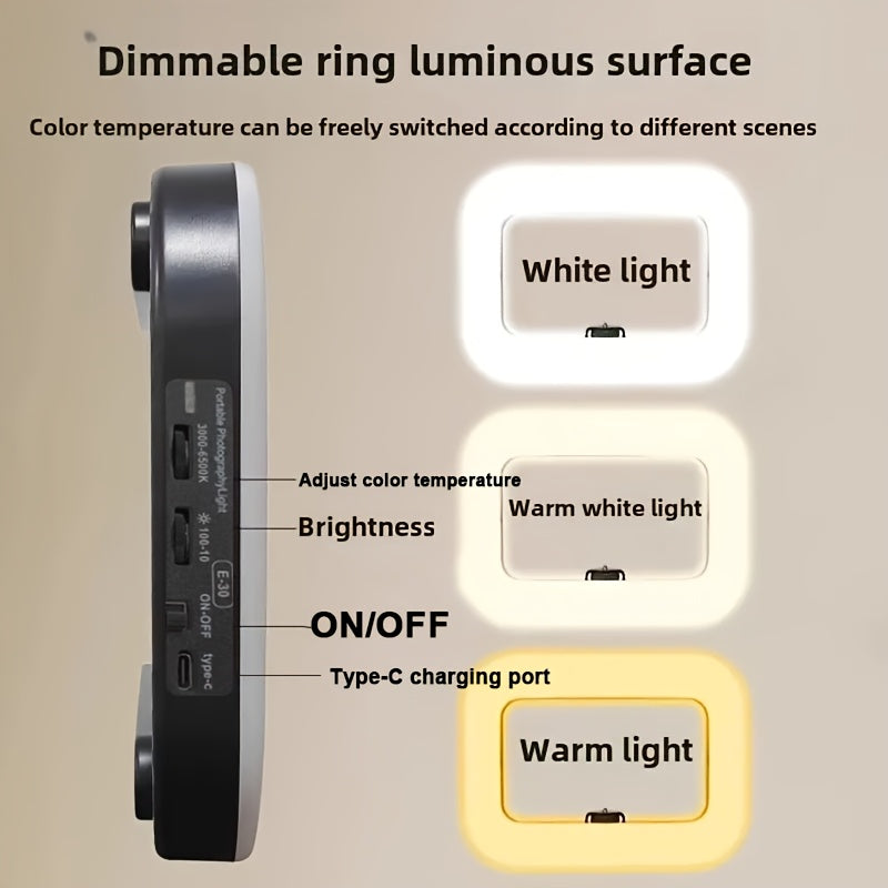 Smart Dual-Mode Fill Light｜One-Touch Color Temperature Switching + Stepless Dimming, Portable Ring Light with Soft Glow for Multi-Scenario Live Shooting - Image 3