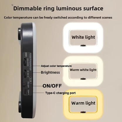 Smart Dual-Mode Fill Light｜One-Touch Color Temperature Switching + Stepless Dimming, Portable Ring Light with Soft Glow for Multi-Scenario Live Shooting - Image 3