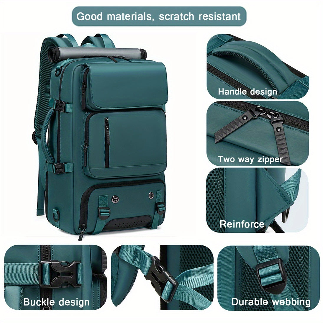 18.1-inch Easy-Travel Bag (46×30×16 cm): Four carrying modes in one bag, with independent shoe compartment and freely switchable hidden shoulder straps.(BLACK) - Image 2