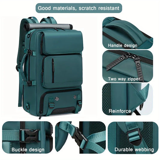 18.1-inch Easy-Travel Bag (46×30×16 cm): Four carrying modes in one bag, with independent shoe compartment and freely switchable hidden shoulder straps.(light gray） - Image 2