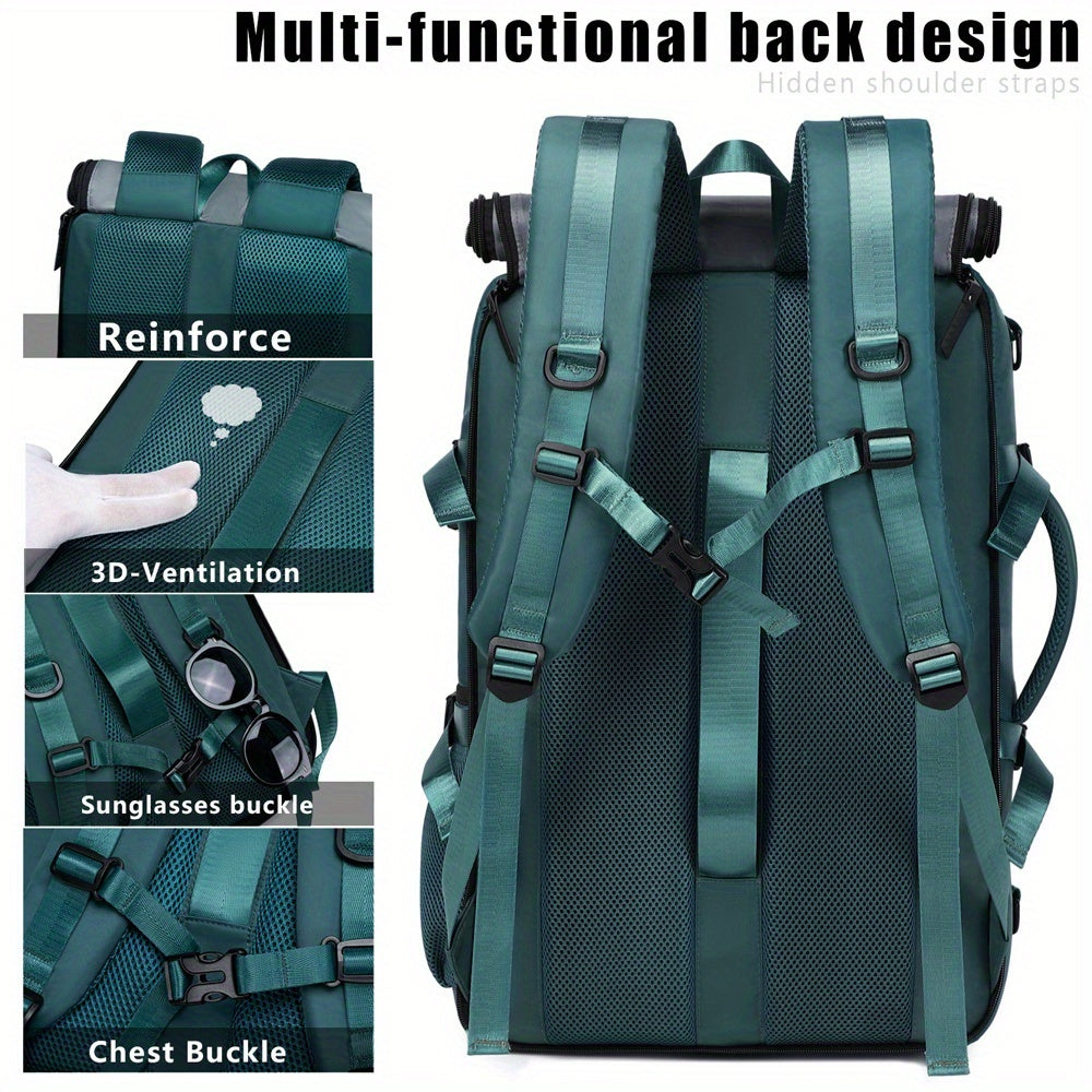 18.1-inch Easy-Travel Bag (46×30×16 cm): Four carrying modes in one bag, with independent shoe compartment and freely switchable hidden shoulder straps.(peacock blue） - Image 3