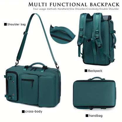 18.1-inch Easy-Travel Bag (46×30×16 cm): Four carrying modes in one bag, with independent shoe compartment and freely switchable hidden shoulder straps.(peacock blue） - Image 6
