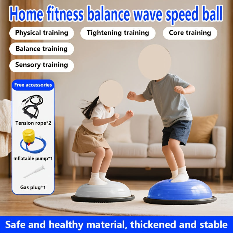 Hemisphere Trainer – Portable Inflatable Balance Trainer, specifically designed for core training, yoga, rehabilitation, and Pilates, equipped with a stable base. Suitable for home gyms, fitness centers, and physical conditioning.（BLUE） - Image 5