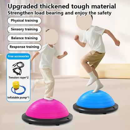Hemisphere Trainer – Portable Inflatable Balance Trainer, specifically designed for core training, yoga, rehabilitation, and Pilates, equipped with a stable base. Suitable for home gyms, fitness centers, and physical conditioning.（GREY） - Image 6
