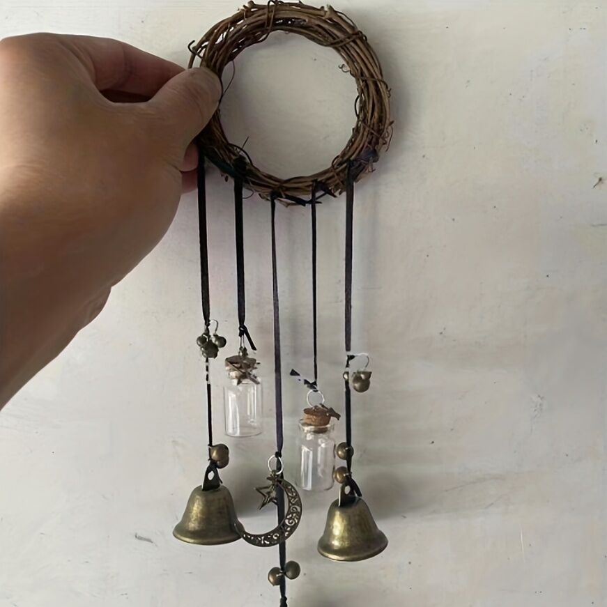 Bell Door Handle Protector Pendant, Vine-style Wind Chime, Witch Prayer Crystal Wind Chime, Home Decor - Image 3