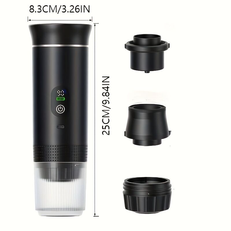 BALCK Upgraded Portable Coffee Maker with Temperature and Power Display, USB-C Charging, Self-Heating & Cold Brew Functions, Compatible with Coffee Capsules/Ground Coffee. Perfect Espresso Machine for Home, Office,  - Image 8