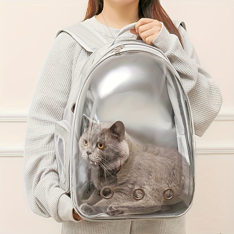 BLACK Replacement Transparent Pet Backpack with Zipper Closure - Heavy-Duty Structure, Ventilated and Padded Lining - Portable Travel Carrier for Cats, Small Dogs, Airplanes, Trains, Cars - Safe and Comfortable Carrier Backpack for Busy Pet Owners - Ideal - Image 2