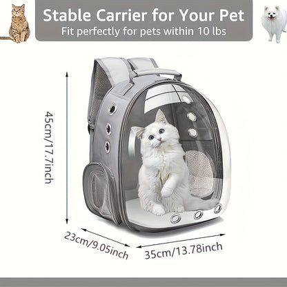 BLACK Replacement Transparent Pet Backpack with Zipper Closure - Heavy-Duty Structure, Ventilated and Padded Lining - Portable Travel Carrier for Cats, Small Dogs, Airplanes, Trains, Cars - Safe and Comfortable Carrier Backpack for Busy Pet Owners - Ideal - Image 3