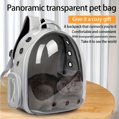 BLACK Replacement Transparent Pet Backpack with Zipper Closure - Heavy-Duty Structure, Ventilated and Padded Lining - Portable Travel Carrier for Cats, Small Dogs, Airplanes, Trains, Cars - Safe and Comfortable Carrier Backpack for Busy Pet Owners - Ideal - Image 4