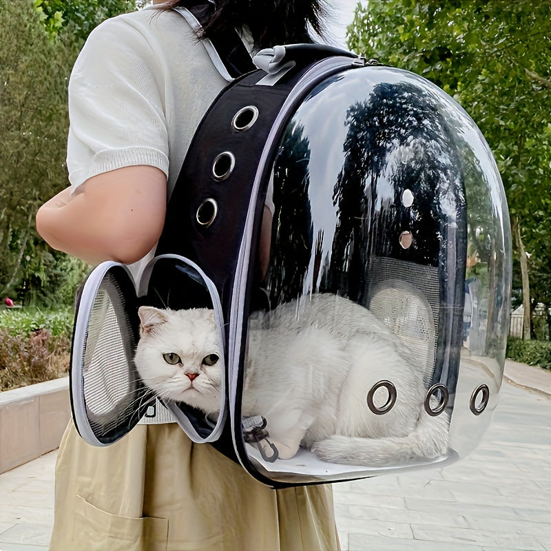 BLACK Replacement Transparent Pet Backpack with Zipper Closure - Heavy-Duty Structure, Ventilated and Padded Lining - Portable Travel Carrier for Cats, Small Dogs, Airplanes, Trains, Cars - Safe and Comfortable Carrier Backpack for Busy Pet Owners - Ideal - Image 6