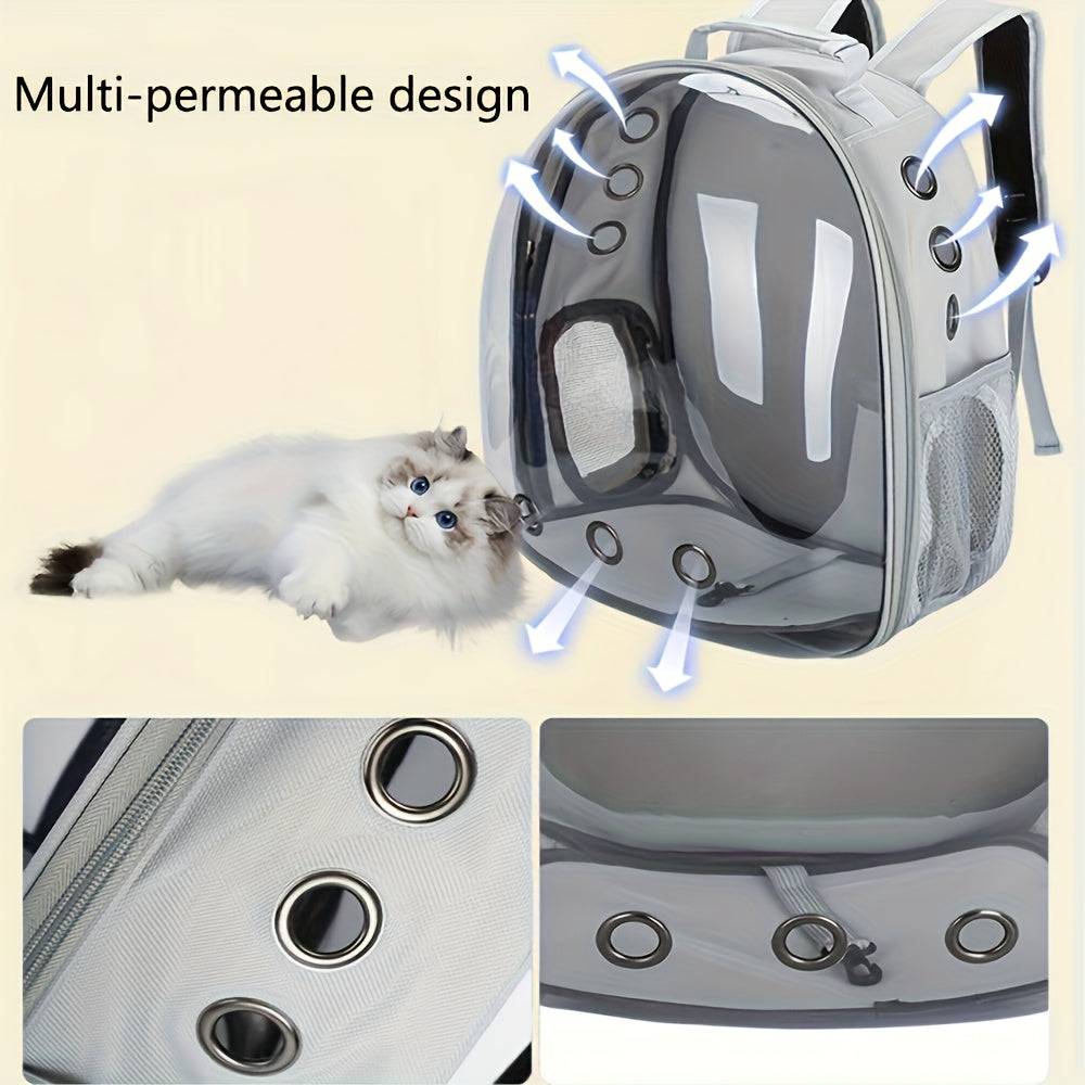(GREEN)Replacement Transparent Pet Backpack with Zipper Closure - Heavy-Duty Structure, Ventilated and Padded Lining - Portable Travel Carrier for Cats, Small Dogs, Airplanes, Trains, Cars - Safe and Comfortable Carrier Backpack for Busy Pet Owners - Idea - Image 5