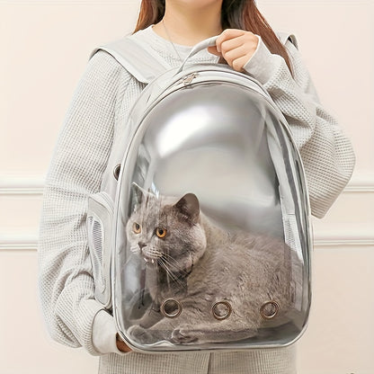(BLUE)Replacement Transparent Pet Backpack with Zipper Closure - Heavy-Duty Structure, Ventilated and Padded Lining - Portable Travel Carrier for Cats, Small Dogs, Airplanes, Trains, Cars - Safe and Comfortable Carrier Backpack for Busy Pet Owners - Ideal - Image 7