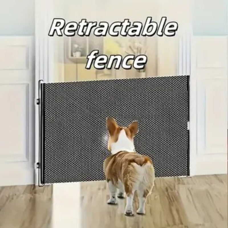 Expandable Pet Fence, made of PVC mesh material, easy to install, suitable for small dogs, cats, and various pets. No-drilling design effectively prevents pets from escaping, making it an ideal choice for stairs, corridors, and doorways.  （BLACK） - Image 4