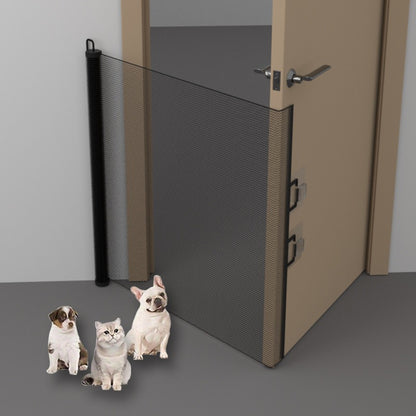 Expandable Pet Fence, made of PVC mesh material, easy to install, suitable for small dogs, cats, and various pets. No-drilling design effectively prevents pets from escaping, making it an ideal choice for stairs, corridors, and doorways.  （BLACK） - Image 6