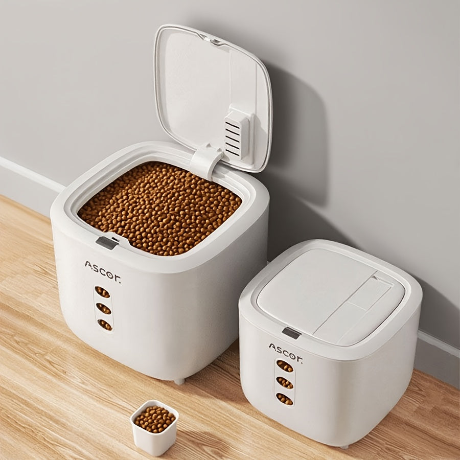 20LB Sealed Pet Food Storage Container | Heavy-Duty Square PP Dispenser with Flip Lid, Easy to Clean, Suitable for Kitchen Pantry - Image 3