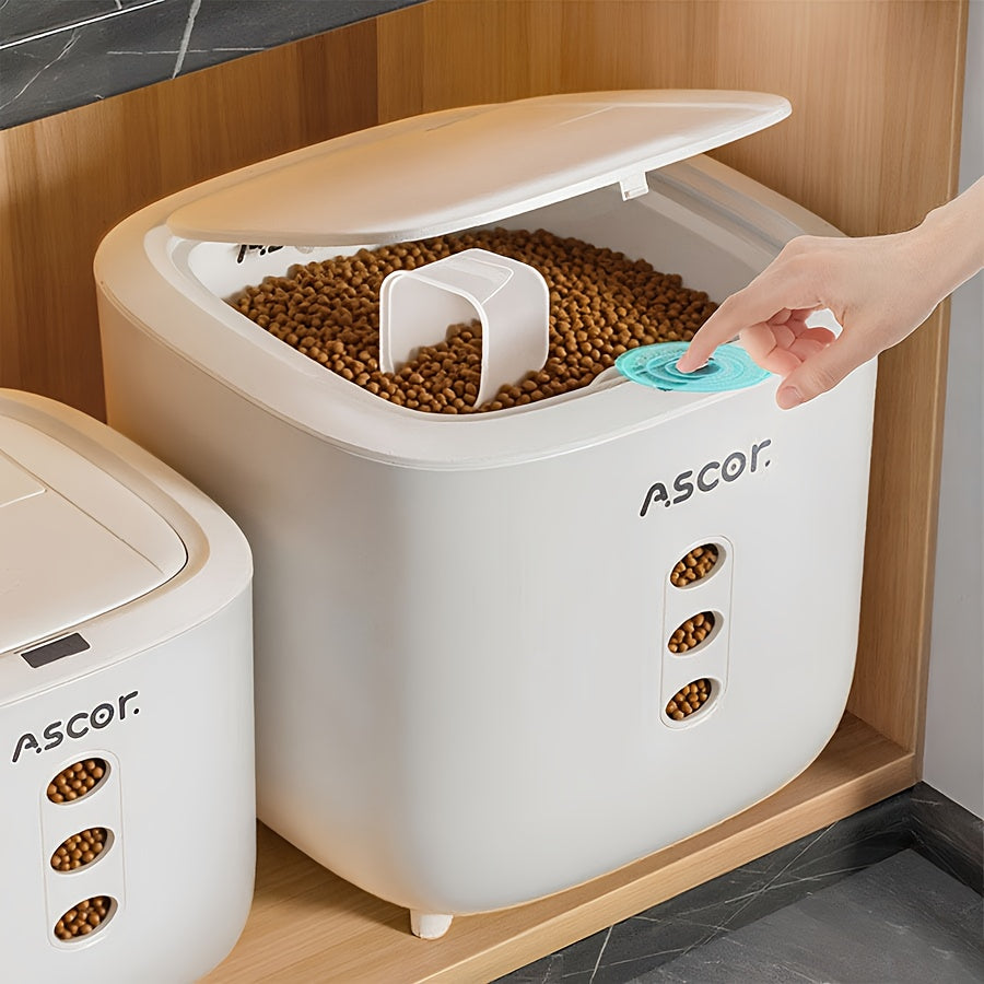 20LB Sealed Pet Food Storage Container | Heavy-Duty Square PP Dispenser with Flip Lid, Easy to Clean, Suitable for Kitchen Pantry - Image 4