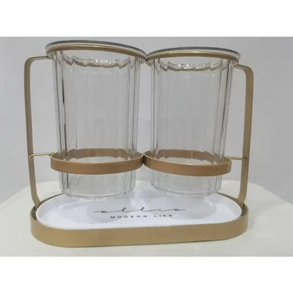 Transparent gold ink color  Luxury Wall-Mounted Cutlery Holder, Household Knife Fork Spoon Organizer, New Kitchen Utensil Drainer and Chopstick Container, Tableware Storage Rack - Image 6