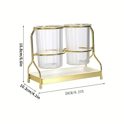 Transparent gold ink color  Luxury Wall-Mounted Cutlery Holder, Household Knife Fork Spoon Organizer, New Kitchen Utensil Drainer and Chopstick Container, Tableware Storage Rack - Image 9