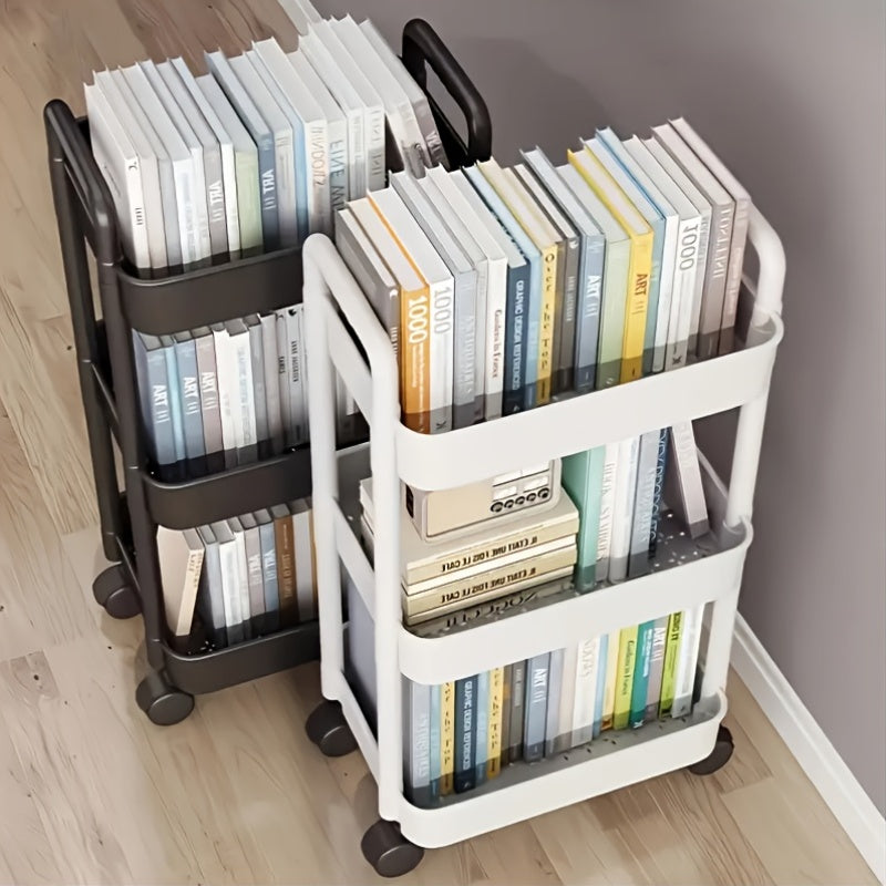 Four-Tier Rolling Cosmetics Storage Rack - Made of durable plastic, equipped with 360-degree swivel casters, strong load-bearing capacity - Suitable for bathroom, bedroom, kitchen, and home storage | White - Image 6