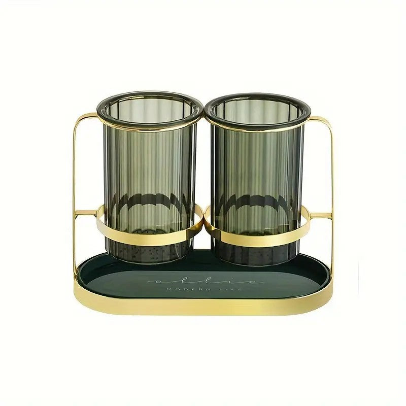 Luxury gold  Luxury Wall-Mounted Cutlery Holder, Household Knife Fork Spoon Organizer, New Kitchen Utensil Drainer and Chopstick Container, Tableware Storage Rack - Image 8