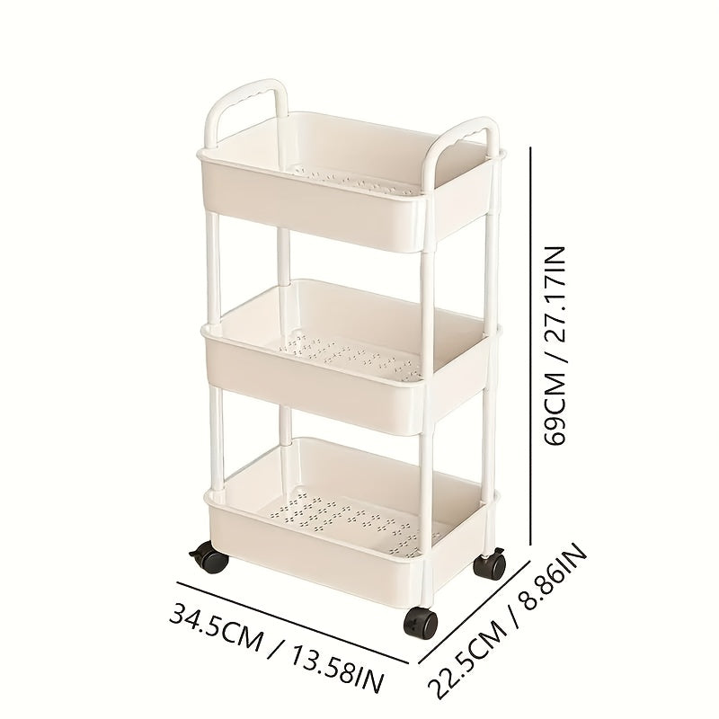 Five-Tier Rolling Cosmetics Storage Rack - Made of durable plastic, equipped with 360-degree swivel casters, strong load-bearing capacity - Suitable for bathroom, bedroom, kitchen, and home storage | black - Image 4