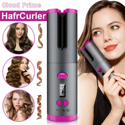 USB LCD Wireless Charging Automatic Portable Hair Curler Smart Home Personal Care Appliance Mini Hair Curling Iron, Stylish Design, Multiple Colors Available - Image 2