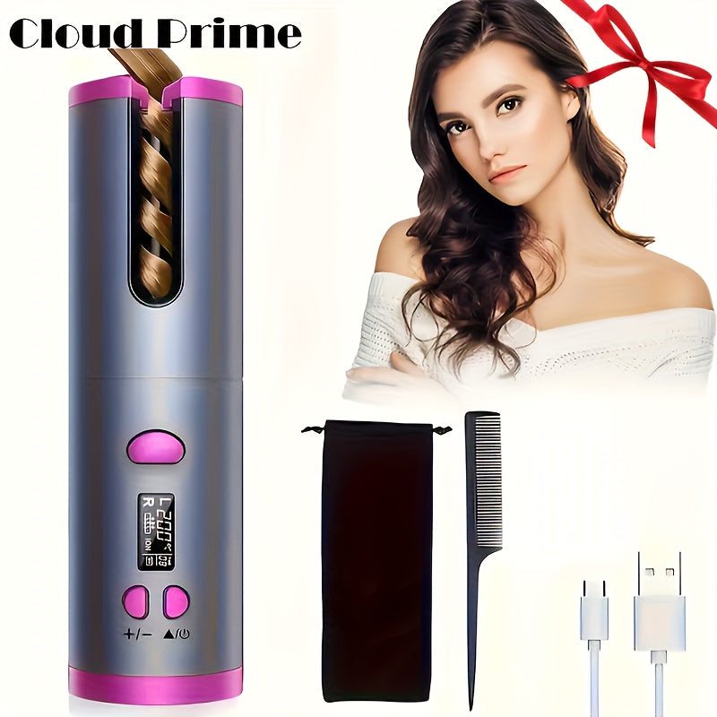 USB LCD Wireless Charging Automatic Portable Hair Curler Smart Home Personal Care Appliance Mini Hair Curling Iron, Stylish Design, Multiple Colors Available - Image 4