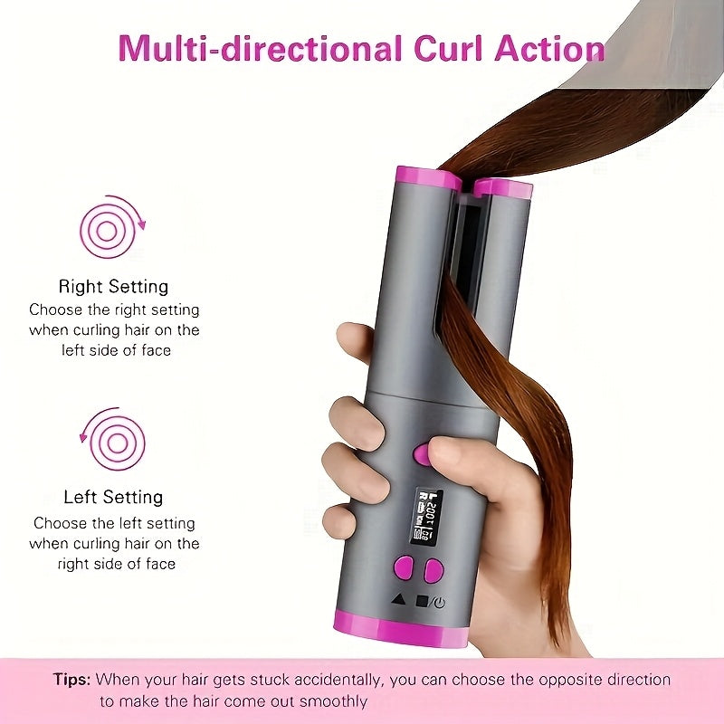 USB LCD Wireless Charging Automatic Portable Hair Curler Smart Home Personal Care Appliance Mini Hair Curling Iron, Stylish Design, Multiple Colors Available - Image 5