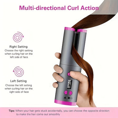 USB LCD Wireless Charging Automatic Portable Hair Curler Smart Home Personal Care Appliance Mini Hair Curling Iron, Stylish Design, Multiple Colors Available - Image 5