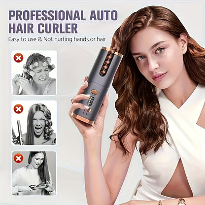 USB LCD Wireless Charging Automatic Portable Hair Curler Smart Home Personal Care Appliance Mini Hair Curling Iron, Stylish Design, Multiple Colors Available - Image 7