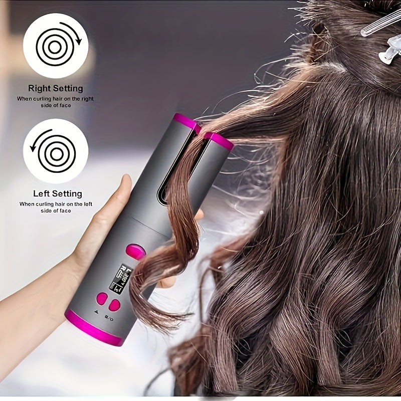 USB LCD Wireless Charging Automatic Portable Hair Curler Smart Home Personal Care Appliance Mini Hair Curling Iron, Stylish Design, Multiple Colors Available - Image 9