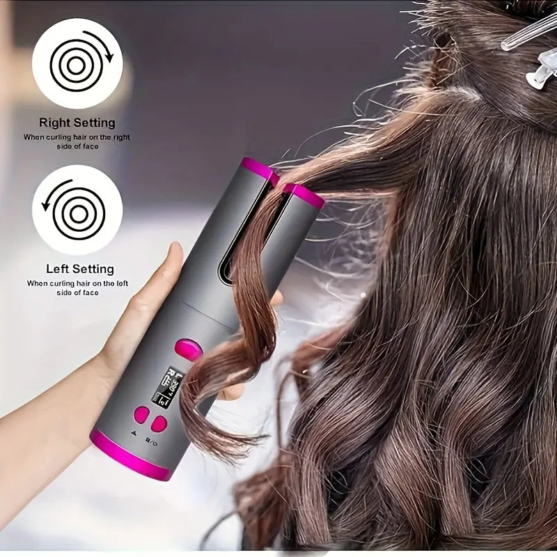 USB LCD Wireless Charging Automatic Portable Hair Curler Smart Home Personal Care Appliance Mini Hair Curling Iron, Stylish Design, Multiple Colors Available - Image 9