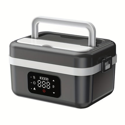 Electric Heating Insulated Lunch Box | 304 Stainless Steel Portable Insulated Storage Container, Suitable for Office, Camping, Picnics | Compact Insulated Food Container with Charging Function, No Water Needed(black) - Image 8