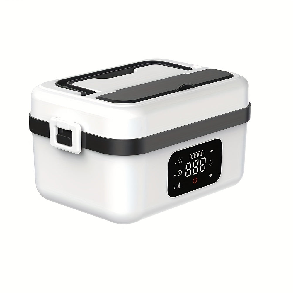 Electric Heating Insulated Lunch Box | 304 Stainless Steel Portable Insulated Storage Container, Suitable for Office, Camping, Picnics | Compact Insulated Food Container with Charging Function, No Water Needed(black) - Image 9