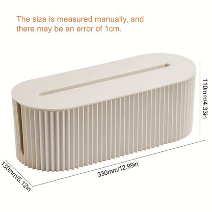 One Lidded Cable Management Box — Suitable for Desk and TV Cables, Perfect for Home Office, Gaming Setups, and Living Room Storage | Power Strip Organizer, Neat Appearance, Efficient Compartment Design （Light khaki） - Image 7