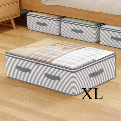 Large Storage Organizer Bag - Made from heavy-duty non-woven fabric with transparent windows, multi-layer clothing storage box suitable for wardrobes, under-bed, and travel. （L） - Image 5