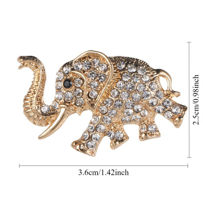 "Crystal Elephant" Elegant Brooch: A 3.6cm Lightweight Silhouette Carrying Auspicious Wisdom, Sparkling Crystals Adorning Daily Wear and Celebratory Elegance - Image 5
