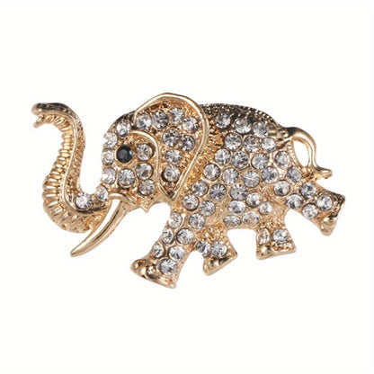 "Crystal Elephant" Elegant Brooch: A 3.6cm Lightweight Silhouette Carrying Auspicious Wisdom, Sparkling Crystals Adorning Daily Wear and Celebratory Elegance - Image 6