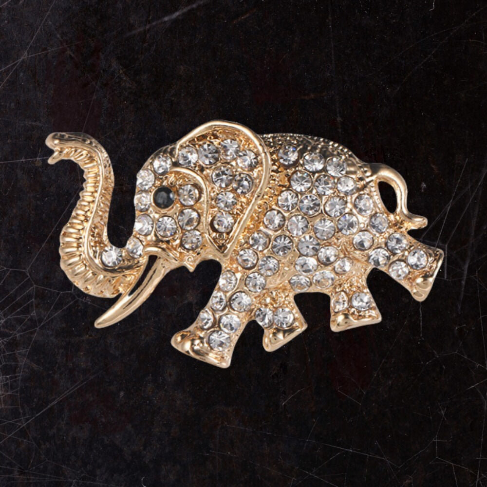 "Crystal Elephant" Elegant Brooch: A 3.6cm Lightweight Silhouette Carrying Auspicious Wisdom, Sparkling Crystals Adorning Daily Wear and Celebratory Elegance - Image 7