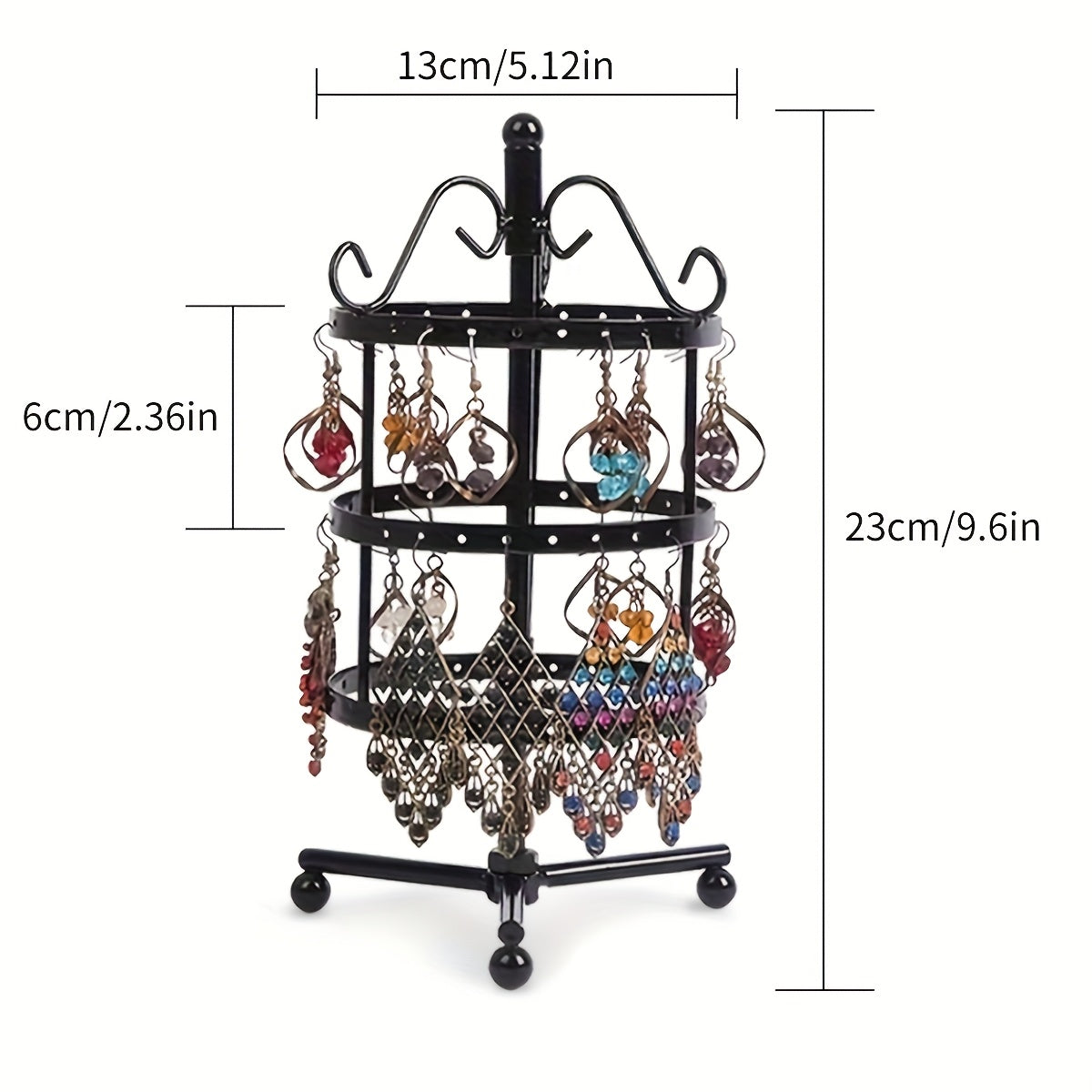 1 × Metal Detachable Rotating Earring Jewelry Stand, Storage Display Tower, Aesthetic Room Decor, Home Decoration, Valentine's Day Gift Jewelry Tower, Jewelry Organizer - Image 4