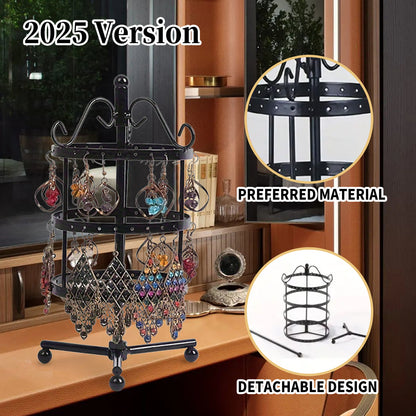 1 × Metal Detachable Rotating Earring Jewelry Stand, Storage Display Tower, Aesthetic Room Decor, Home Decoration, Valentine's Day Gift Jewelry Tower, Jewelry Organizer - Image 6