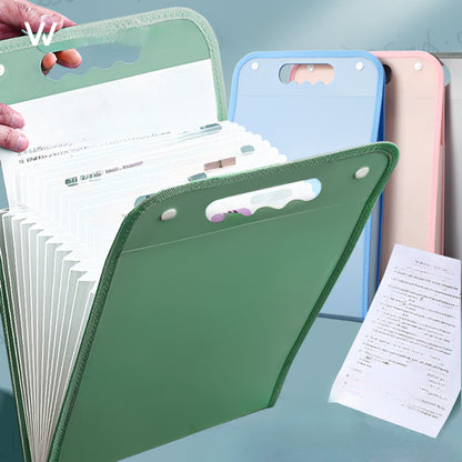 13-Pocket Accordion File Folder — A4 Portable Vertical Folding Organizer with Index Tabs, Suitable for School, Office, Student, and Professional Document Organization, Made of High-Clarity Waterproof Material, Expandable Multi-Functional File Pouch（GREEN） - Image 5