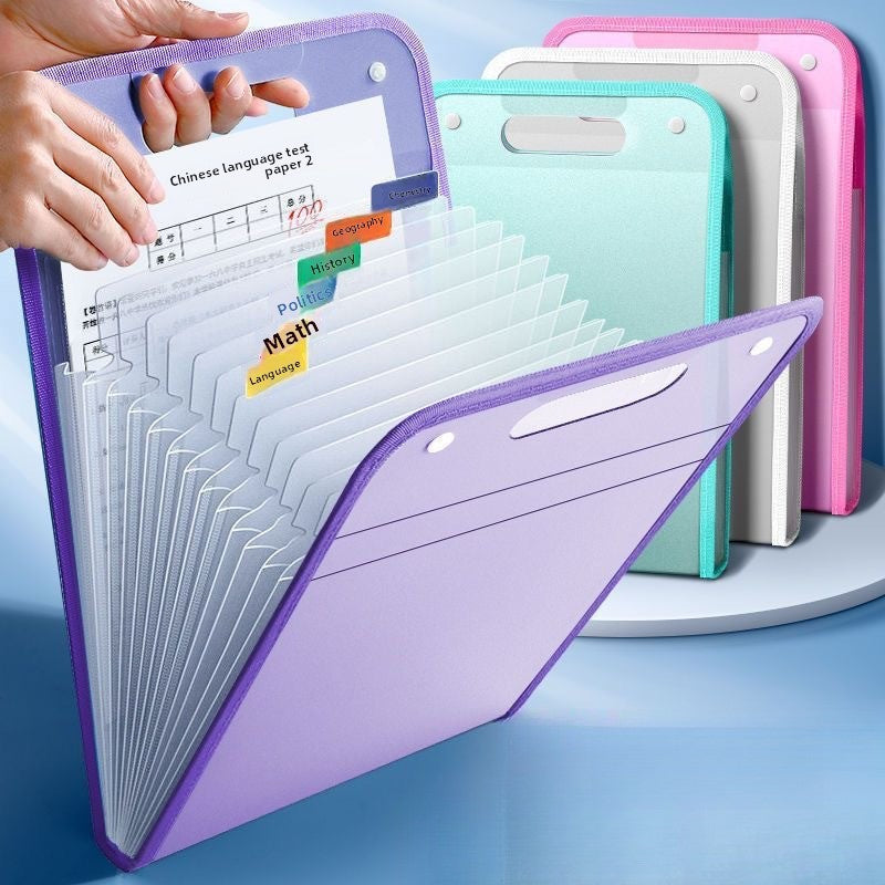 13-Pocket Accordion File Folder — A4 Portable Vertical Folding Organizer with Index Tabs, Suitable for School, Office, Student, and Professional Document Organization, Made of High-Clarity Waterproof Material, Expandable Multi-Functional File Pouch（PURPLE - Image 6