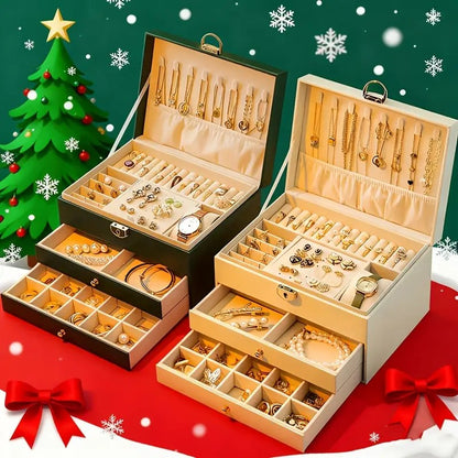 White High-end Jewelry Storage Box for Necklaces, Earrings, Ear Studs, Bracelets, Rings, Exquisite Accessories, Gold, and Jewelry – Large Capacity, Ideal as a Gift for Mother’s Day, Father’s Day, Teacher’s Day, Halloween, Thanksgiving, and Christmas. - Image 6