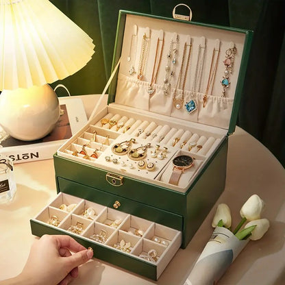 White High-end Jewelry Storage Box for Necklaces, Earrings, Ear Studs, Bracelets, Rings, Exquisite Accessories, Gold, and Jewelry – Large Capacity, Ideal as a Gift for Mother’s Day, Father’s Day, Teacher’s Day, Halloween, Thanksgiving, and Christmas. - Image 7