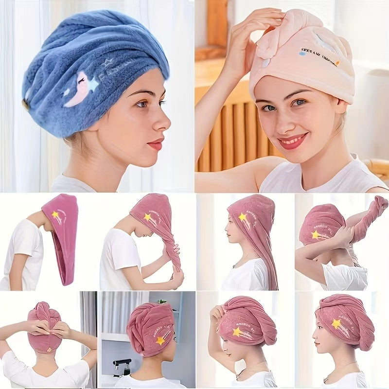Ladies' Soft Quick-Dry Shower Cap Towel - Delicate Embroidery, Essential for a Refreshing Bath（yellow） - Image 6
