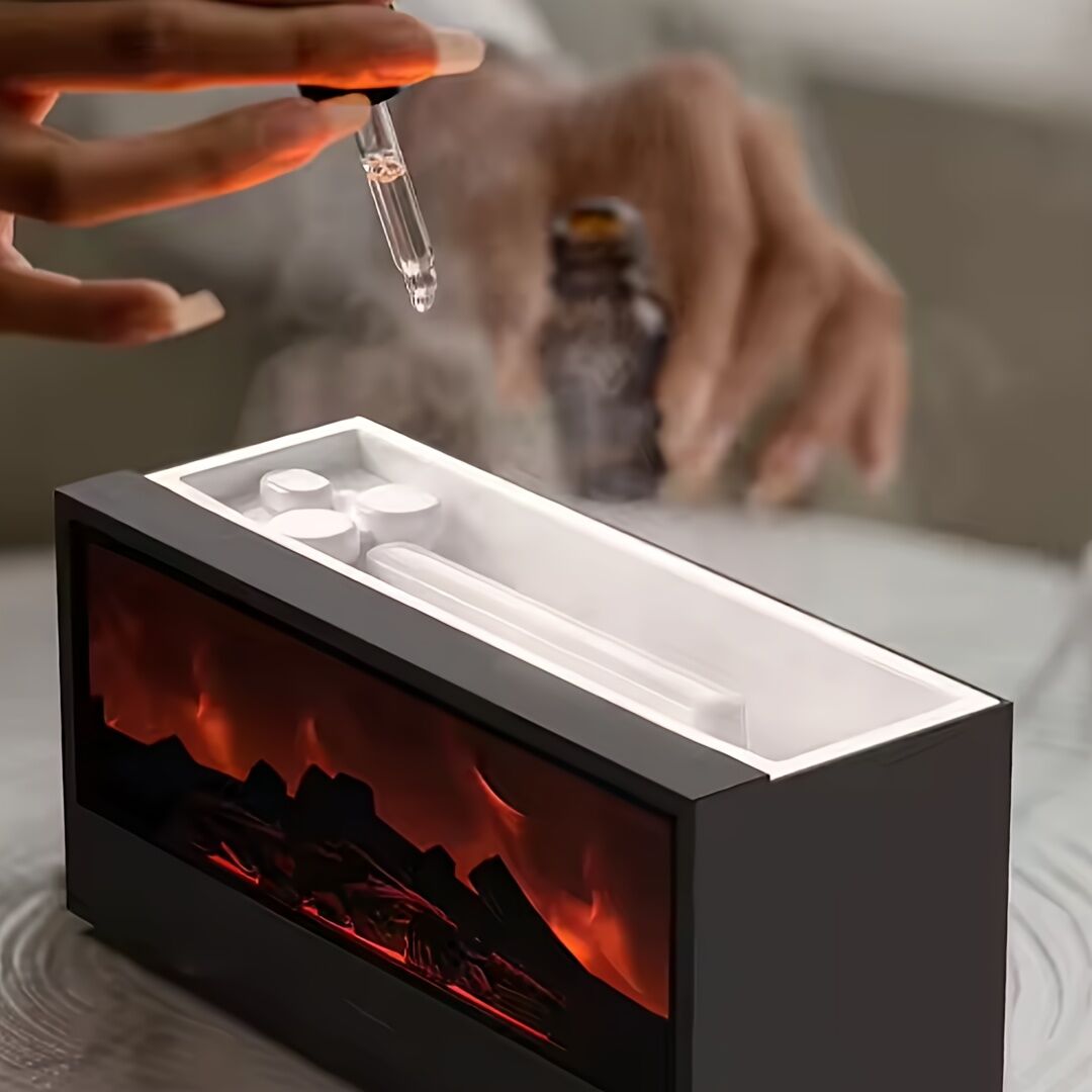 Aromatic Essential Oil Fireplace Diffuser Color Flame Diffuser Bonfire Fireplace Humidifier with Remote for Home and Office(WHITE) - Image 5